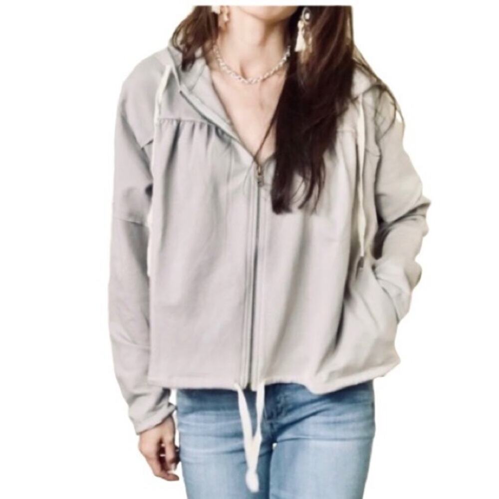 Young Fabulous & Broke Gray Zip Front Hoodie S